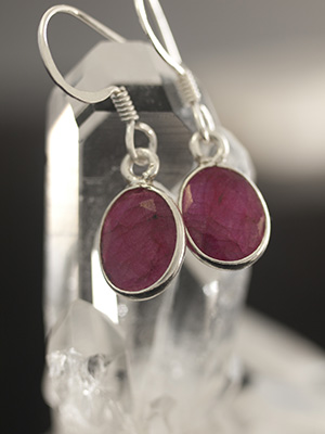 Ruby Earrings in Sterling Silver